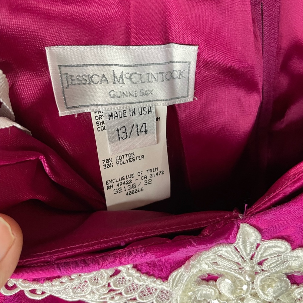 Hot pink vintage Jessica McClintock Dress